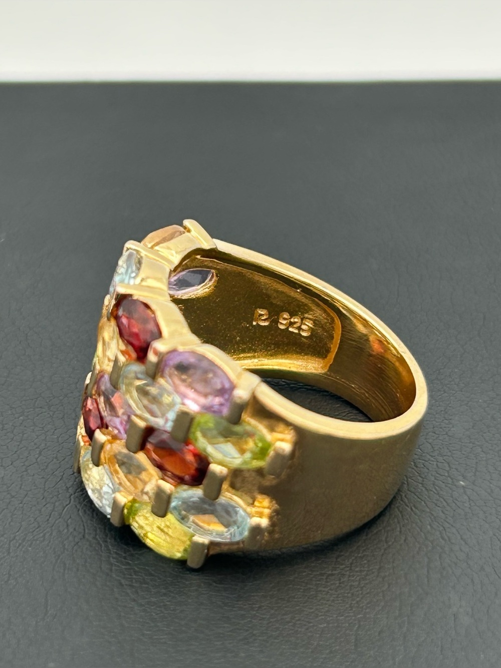 Ross-Simons Gold-Tone Sterling Silver Multicolor Gemstone Ring - Picture 7 of 11